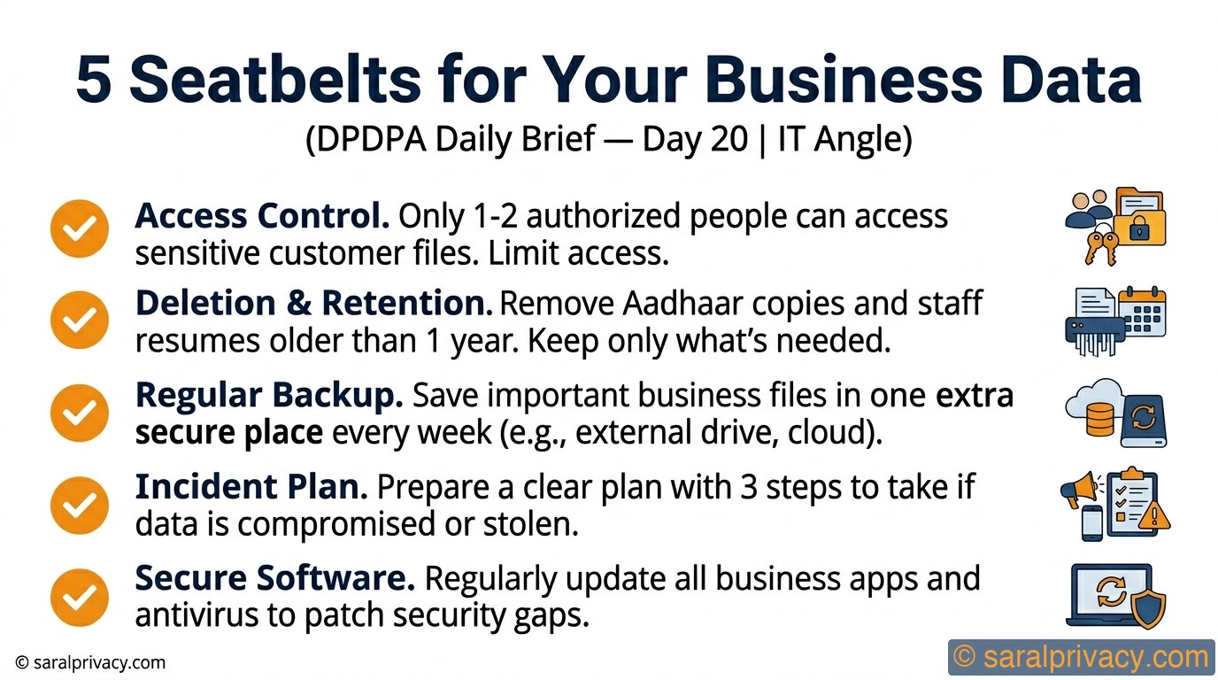 5 Seatbelts for Your Business Data — DPDPA infographic