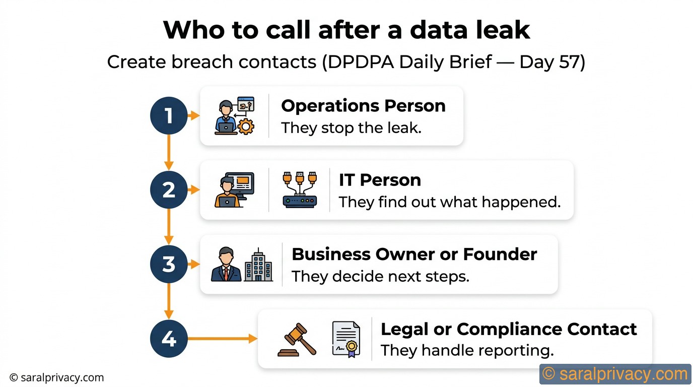 Who to call after a data leak — DPDPA infographic