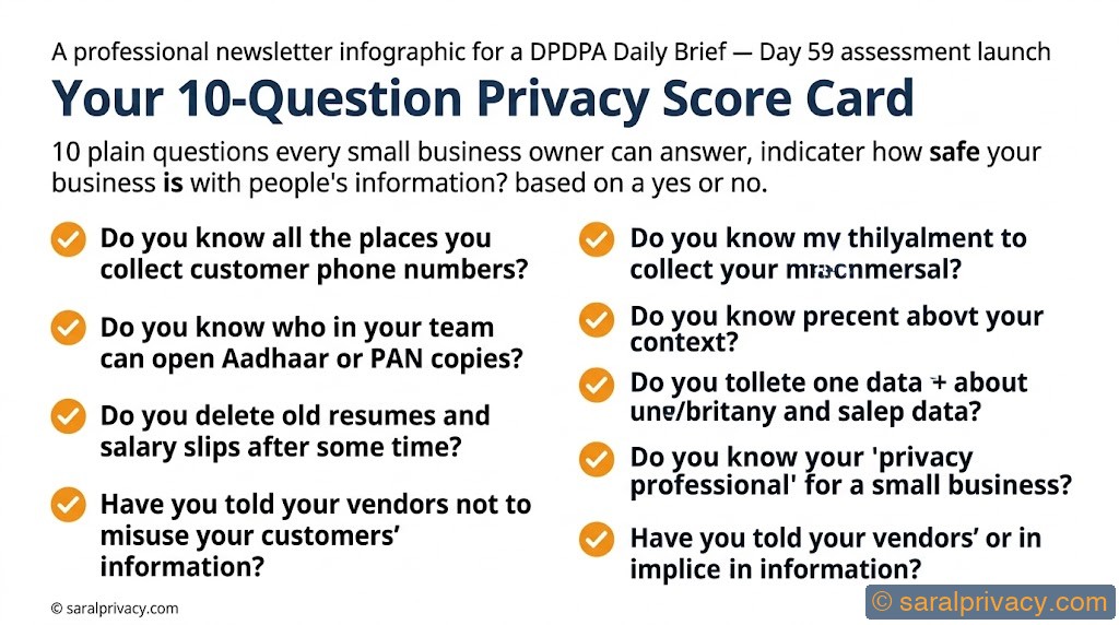 Your 10-Question Privacy Score Card — DPDPA infographic