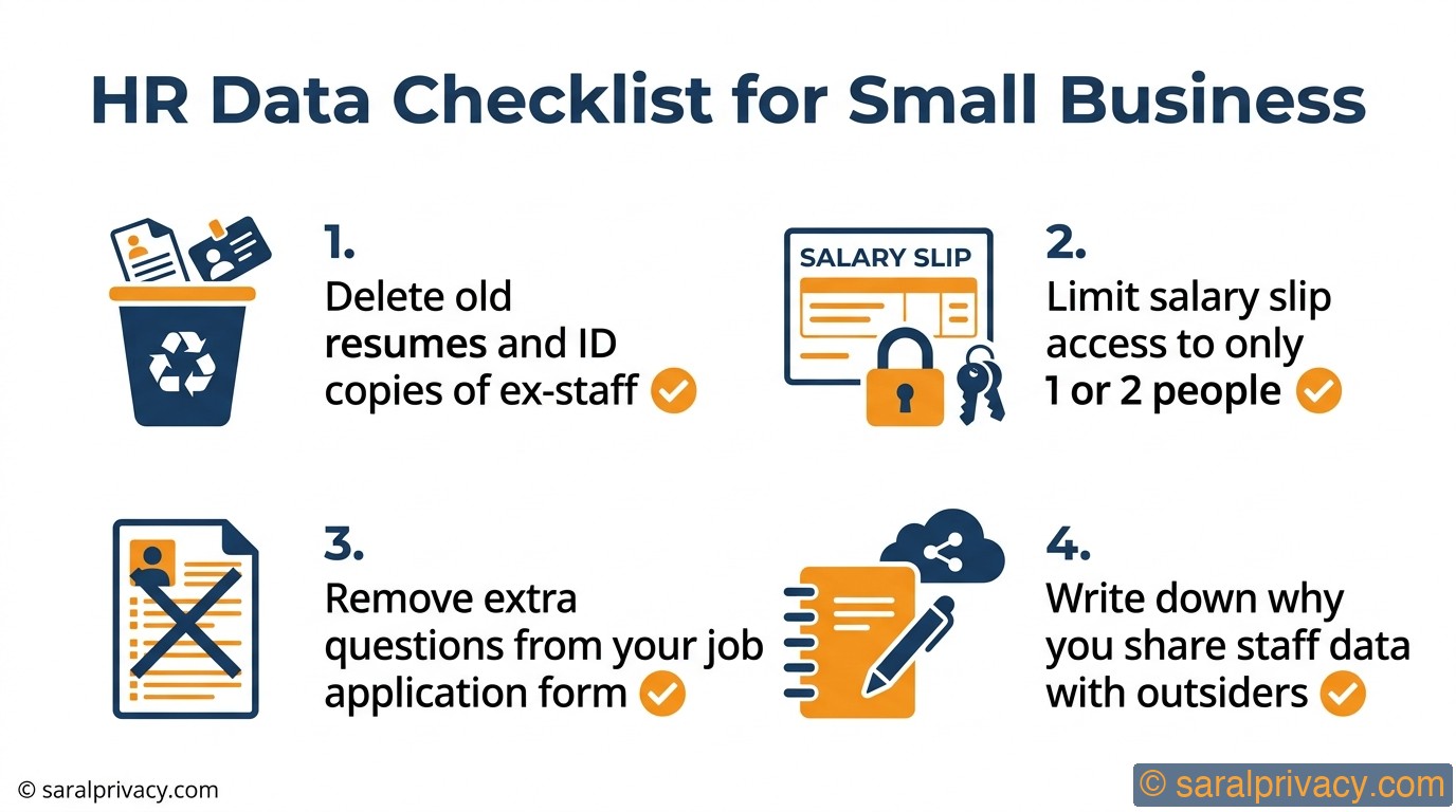 HR Data Checklist for Small Business — DPDPA infographic