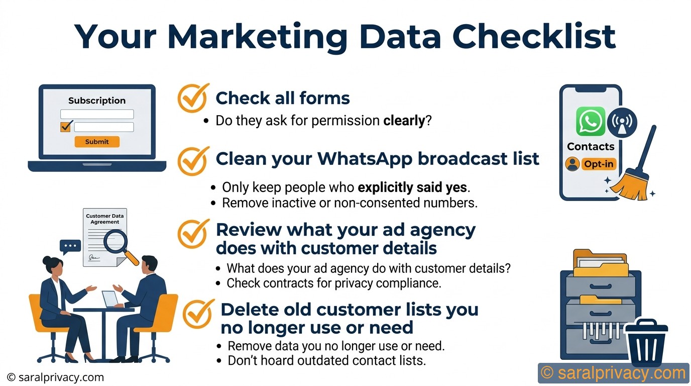 Your Marketing Data Checklist — DPDPA infographic