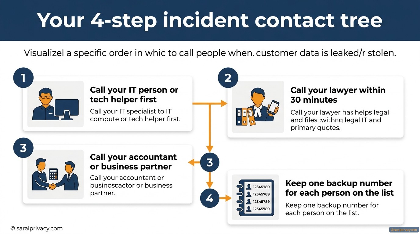 Your 4-step incident contact tree — DPDPA infographic