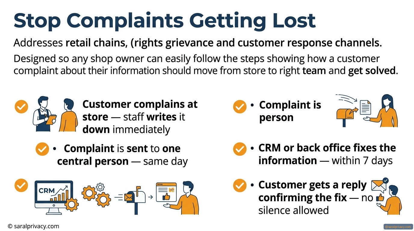 Stop Complaints Getting Lost — DPDPA infographic